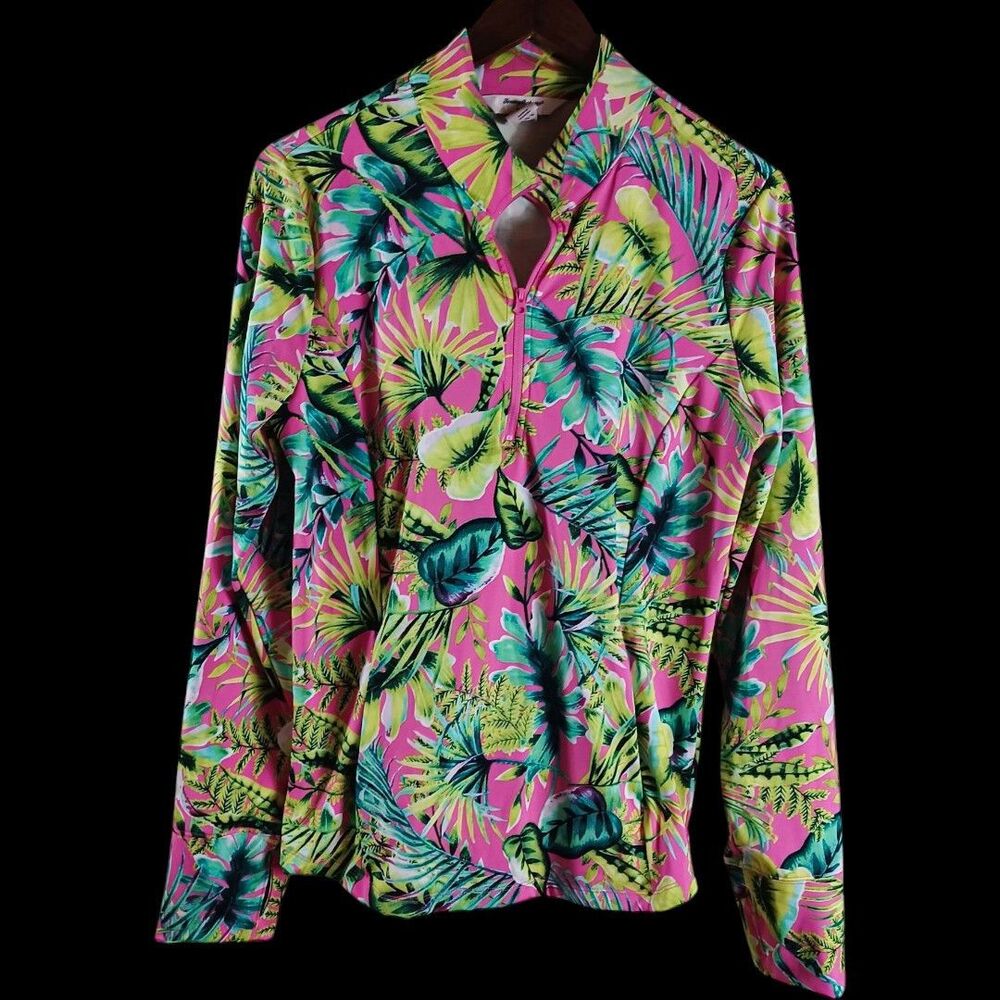 Tommy Bahama Vibrant Floral Long Sleeve Golf Jacket L